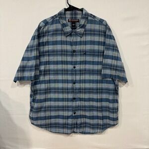 Polo Jeans Co Ralph Lauren‎ Shirt Mens L Blue Plaid Short Sleeve Cotton
